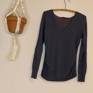 Dusty blue v-neck sweater